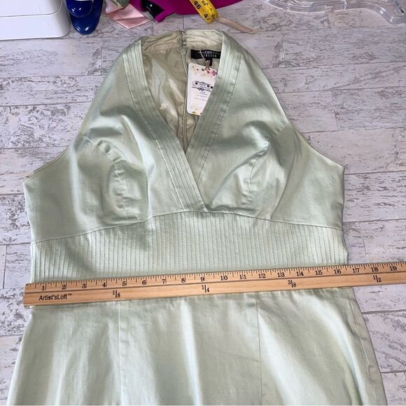 Vintage Y2K B Moss Mint Green Surplice Neckline Sleeveless Dress Size 14 - Picture 10 of 15